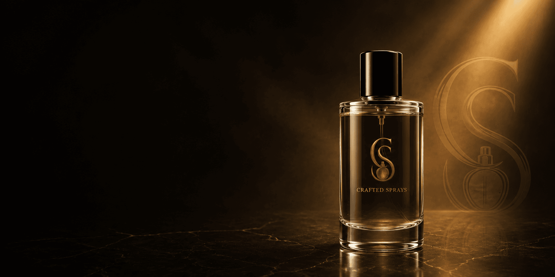 Crafted Sprays fragrance bottle background